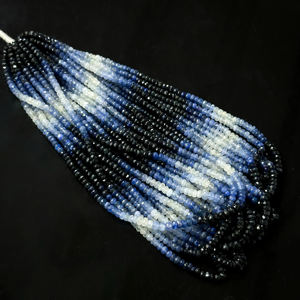 Perles de saphir bleu naturel facettées en forme de rondelle, 4-6 mm, pierres précieuses en vrac pour la fabrication de bijoux, vente en gros - Product Image 6