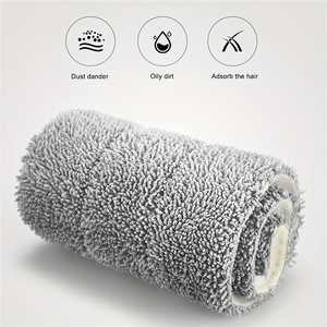 Juego de Mopa Húmeda y Seca con Palo de Aluminio, Mopa Plana con Raspador Incorporado y Cubo para Cocina, Baño, Dormitorio, Sala de Estar - Product Image 4