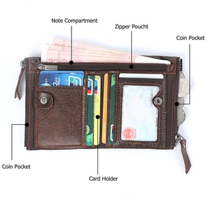 Customizable Genuine Leather Bifold Slim <b>Wallet</b> RFID Protection Large Capacity <b>Card</b> <b>Holder</b> Slots Waterproof Mens Leather <b>Wallet</b> - Product Image 3