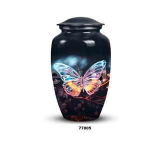 อัฐิอลูมิเนียมรูปผีเสื้อสำหรับผู้ใหญ่พร้อมฝาปิดแถมถุงกำมะหยี่ - Product Image 1