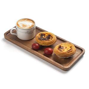 Solid <b>Wood</b> Rectangular Serving Tray with Smooth Rounded <b>Edges</b> Polished Finish for Snacks Decor and Tabletop - Product Image 4