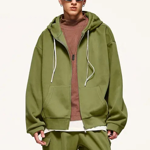 Sweat-shirts à capuche unis sur mesure du fabricant, surdimensionnés, avec fermeture éclair bidirectionnelle, streetwear, sweat-shirt à capuche de haute qualité, fermeture éclair, sweat-shirts pour hommes, 100% coton molleton - Product Image 6