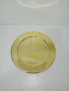 Assiettes de présentation réutilisables en vrac pour mariages, sous-assiettes décoratives pour banquets |   Accessoire polyvalent pour la mise en place de la table, sous-assiette en métal - Product Image 3