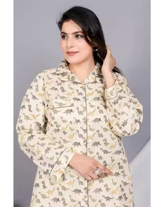 Ensemble de pyjama pour femmes de haute qualité Matériau en rayonne douce avec haut à manches longues et pantalon Idéal pour les vêtements de nuit Loungewear ou les ensembles cadeaux - Product Image 1