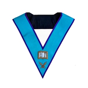 Approvisionnement direct d'usine Memphis Misraim collier d'officier de style ethnique brodé à la main service OEM en soie - Product Image 1