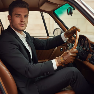 ถุงมือขับรถหนังแบบเต็มนิ้วสำหรับผู้ชาย ระบายอากาศได้ดี ไม่ลื่น ดีไซน์คลาสสิก ใช้ได้ทุกฤดู สำหรับผลิตภัณฑ์แบบยูนิเซ็กซ์ - Product Image 5