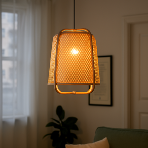 ECONA Lampe suspendue en bambou léger et durable faite à la main avec un design moderne et élégant - Product Image 3