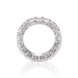 แหวนเพชรโมอิสซาไนต์ทรงคลาสสิคแบบ Emerald Cut ขนาด 3*5 มม. สไตล์ฮิปฮอป เครื่องประดับเงินแท้ 925 ชุบทองคำขาว สำหรับผู้ชายและผู้หญิง - Product Image 2