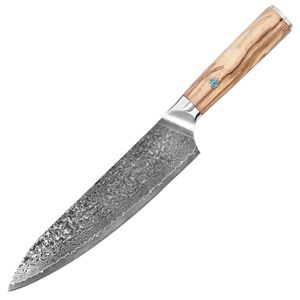 Couteau de chef professionnel personnalisé usine Pakistan Premium Damas en acier VG-10 lame tranchante fait à la main manche en bois va au lave-vaisselle - Product Image 6