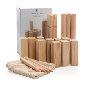 Jeu de Kubb en bois personnalisé, jouets d'extérieur avec gadgets uniques - Product Image 4