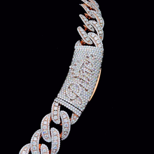 Ensemble de chaîne cubaine et bague en argent 925 avec moissanite, personnalisable avec nom, pavé glacé, bijoux de luxe personnalisés, cadeau pour homme - Product Image 2