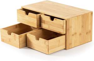 100% Original Bamboo Desk Organizer - Mini Bamboo Desk Drawer <b>Tabletop</b> <b>Storage</b> Organization Box for Office Home Toiletries - Product Image 6