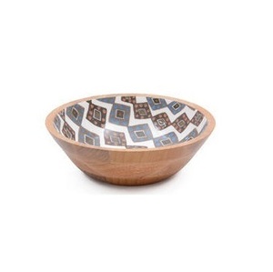 ตารางเสิร์ฟ Enamelware พิมพ์ไม้ที่ให้บริการชามผู้ผลิตการออกแบบใหม่มือพิมพ์ไม้ชามเสิร์ฟสลัด - Product Image 1