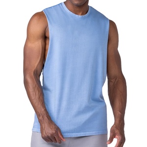 Ropa de Gimnasio, Chaleco con Aberturas Laterales, Corte Regular, Alta Calidad, Ropa Deportiva para Correr, Top Deportivo para Actividades al Aire Libre, Camiseta sin Mangas de Algodón Oversize - Product Image 1