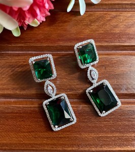 Lab Grown Emerald Sterling Silver Gold Plated Declaración Collar Regalo Conjunto de joyas - Product Image 2