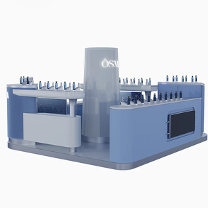 Kios Parfum dengan Panel Beralur, Layar Digital, dan Rak Tester Multi-Botol, Meja <span class=keywords><strong>Display</strong></span> Parfum Mewah Khusus untuk Mal - Product Image 5