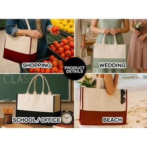 Sac fourre-tout en toile rose Elite Large pour femmes, durable, en coton 390 g/m², pour le shopping et la plage, avec poche - Product Image 3