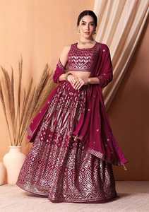Designer Party Wear Lehenga Choli With <b>Sequins</b> & Thread Embroidery Work - Product Image 6