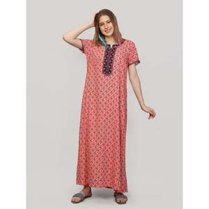 Evolove Women's Super Soft Comfortable Viscose Maxi Night Gown Floral Print XXL <b>Nighty</b> Dress with Pocket for Summer - Product Image 2