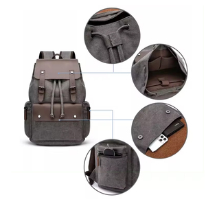 BEARKY Vintage Mochila <span class=keywords><strong>de</strong></span> lona para hombres Mochila <span class=keywords><strong>de</strong></span> <span class=keywords><strong>viaje</strong></span> para computadora portátil Venta al por mayor OEM/ODM Fábrica - Product Image 3