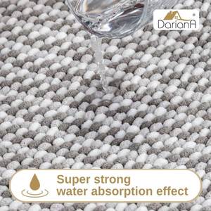 Tapis de bain en chenille rectangulaire gris antidérapant moderne et doux pour la maison 50x80 cm - Product Image 2