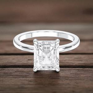 ชุดง่ามเพชรโมอิส VVS-VS เพชร E-F กะรัต/มรกตเจียระไนทรงกลม3.00กะรัตทำด้วยเงินสำหรับผู้หญิง - Product Image 2