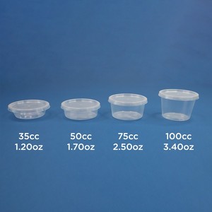 75cc PP Condiment <b>Cup</b> Disposable Sauce Container Clear <b>Plastic</b> Dipping <b>Cup</b> with Lid for Food Service - Product Image 3