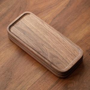 Bandeja para servir de madera de nogal elegante al por mayor bandeja ovalada pequeña para té y café para decoración del hogar - Product Image 2
