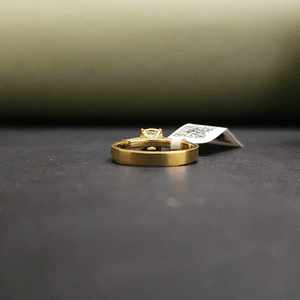 Unique 14KT Solid Gold IGI Certified Trendy 14K Gold Plated Moissanite <b>Cushion</b> Cut Pave Setting Engagement Ring Unisex Women's - Product Image 5