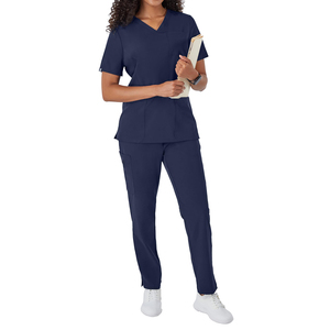 Summer Hospital Scrubs Nursing Uniform Manufacturer Five <b>Pocket</b> V-Neck Hospital Uniform Nurse Medical Scrub Top for Men - Product Image 4