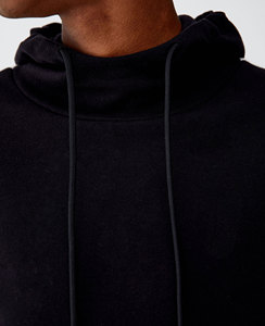 Sudadera con Capucha de Felpa Gruesa 100% Algodón al por Mayor, Diseño Personalizado con Franjas Negras para Hombre - Product Image 2