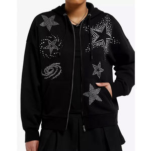 Custom Logo Women's Winter Wear <b>Rhinestone</b> Hoodies Casual Wear Long Sleeve Pullover <b>Rhinestone</b> <b>Hoodie</b> For Women - Product Image 1