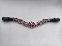 Kustom kristal kualitas tinggi Mega Bling kuda kulit alis Band buatan tangan semua ukuran | Grosir kuda bling browbands