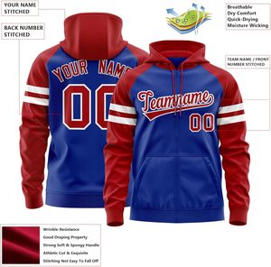 Sweat à capuche zippé sport personnalisé haute performance avec nom, numéro et logo d'équipe brodé pour Teamwear - Product Image 3