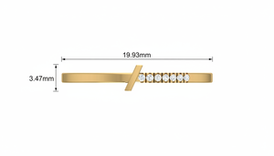 Anillo de Lujo para Mujer con Barra en T de Oro de 14K y Diamantes Naturales con 07 Piedras Redondas de Corte Brillante |   Joyas de Uso Diario Chapadas en Oro de 0.03 Quilates - Product Image 2