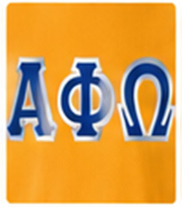 Sweat-shirt à col rond à manches longues Gold Alpha Phi Omega, pull personnalisé, vêtements grecs, 100% coton, polaire d'hiver, sérigraphie - Product Image 2