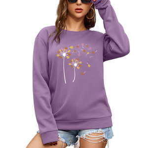 Sweatshirts pour femmes en coton nouvellement conçus vêtements décontractés de couleur unie pour la saison d'automne vêtements courts imprimés doublés avec logo avant - Product Image 2