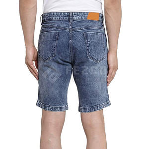 Custom Logo Cotton Men's <b>Jeans</b> Shorts 2025 Solid Color <b>Soft</b> Loose Summer Casual Style with Pockets - Product Image 4