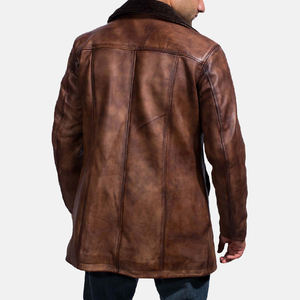 Manteau en cuir pour hommes avec logo personnalisé de bonne qualité manteaux chauds en cuir de fourrure manteau d'hiver pour hommes vêtements de mode - Product Image 5