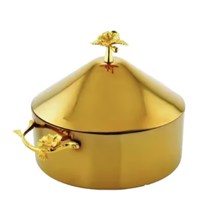 Metal <b>Food</b> <b>Server</b> Round Shape Kitchen Ware Hotpot Latest Arrival Wholesale Luxury Modern Stylish Casserole Attractive Structured - Product Image 5