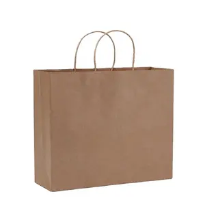 Wholesale Customized Bolsas De Papel Kraft Paper Takeaway Shopping Bags With Handles From China Manufacture