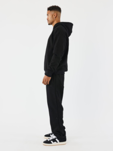 Streetwear OEM pour hommes coupe ajustée 100% coton deux pièces ensembles respirant à capuche style ample survêtement pour adultes hiver uni solide - Product Image 4