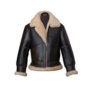 Chaquetas de bombardero de cuero de piel de oveja real para hombres transpirables Color y tamaño personalizados con personalización - Product Image 3
