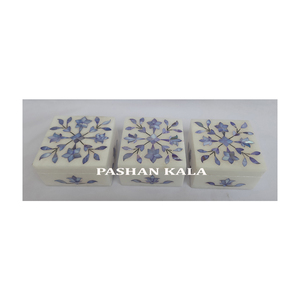 Artículos artesanales para las nuevas cajas de nácar con incrustaciones de mármol natural hechas a mano más vendidas con fabricante indio en la India - Product Image 1