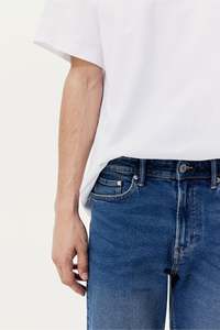 Pantalons pour hommes décontractés de haute qualité, coupe ajustée, 5 poches, bleu denim, confortables, légèrement extensibles, mi-tissés, prix de gros, shorts - Product Image 4