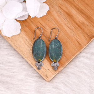 Boucles d'oreilles en Ruthénium Noir à Vente Chaude, Boucles d'oreilles en Agate Sanguine, Boucles d'oreilles Bohèmes à la Mode, Fabricant en Gros - Product Image 2