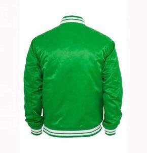 Custom Shiny Satin <b>Varsity</b> <b>Bomber</b> <b>Jacket</b> for <b>Men</b> Warm Winter Plus Size with Embroidered Letterman Fabric Wholesale OEM Service - Product Image 4