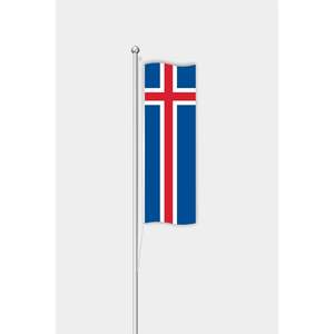 Islandic Vertical Outdoor <b>Flag</b> with Digital Printing & Aluminum <b>Pole</b>-Made of Polyester - Product Image 1