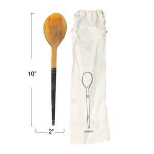 New Design Horn Head Handle Cutlery <b>Salad</b> <b>Spoon</b> Handmade Perfect Kitchenware Tabletop Cafe Hotel Use Flatware Dinnerware - Product Image 3