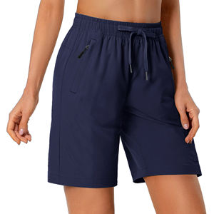 Workout Casual Women's Shorts Pour Femmes Stretchy Nylon Fabric Running Joggers Loose Fit Shorts For Women With Zipper Pockets - Product Image 5